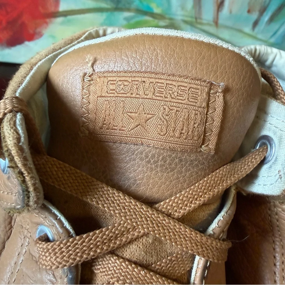 Sz 11M 13W Converse All Star High Street Leather Mid Brown Leather 157471C